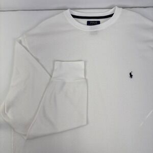 Polo Ralph Lauren White Waffle Knit Thermal Long Sleeve Shirt Mens 3XT